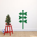 Vinyl Wall Art Decal - Christmas Street Signs - 35" x 16" - Holiday Seasonal Sticker - Indoor Outdoor Home Apartment Office Wall Door Window Bedroom Workplace Decor Decals (35" x 16"; Green) 3