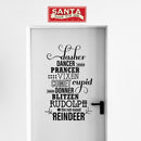 Vinyl Wall Art Decal - Santa’s Reindeer Names - 35" x 22" - Holiday Christmas Seasonal Sticker - Indoor Home Apartment Office Wall Door Window Bedroom Workplace Decor Decals (35" x 22"; Black) 1