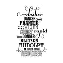 Vinyl Wall Art Decal - Santa’s Reindeer Names - 35" x 22" - Holiday Christmas Seasonal Sticker - Indoor Home Apartment Office Wall Door Window Bedroom Workplace Decor Decals (35" x 22"; Black) 3