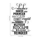 Vinyl Wall Art Decal - Santa’s Reindeer Names - 35" x 22" - Holiday Christmas Seasonal Sticker - Indoor Home Apartment Office Wall Door Window Bedroom Workplace Decor Decals (35" x 22"; Black) 4