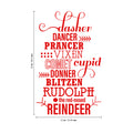 Vinyl Wall Art Decal - Santa’s Reindeer Names - Holiday Christmas Seasonal Sticker - Indoor Home Apartment Office Wall Door Window Bedroom Workplace Decor Decals (35" x 22"; Black) 5
