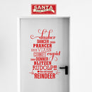 Vinyl Wall Art Decal - Santa’s Reindeer Names - 35" x 22" - Holiday Christmas Seasonal Sticker - Indoor Home Apartment Office Wall Door Window Bedroom Workplace Decor Decals (35" x 22"; Red) 2