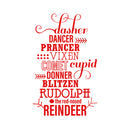 Vinyl Wall Art Decal - Santa’s Reindeer Names - 35" x 22" - Holiday Christmas Seasonal Sticker - Indoor Home Apartment Office Wall Door Window Bedroom Workplace Decor Decals (35" x 22"; Red) 4