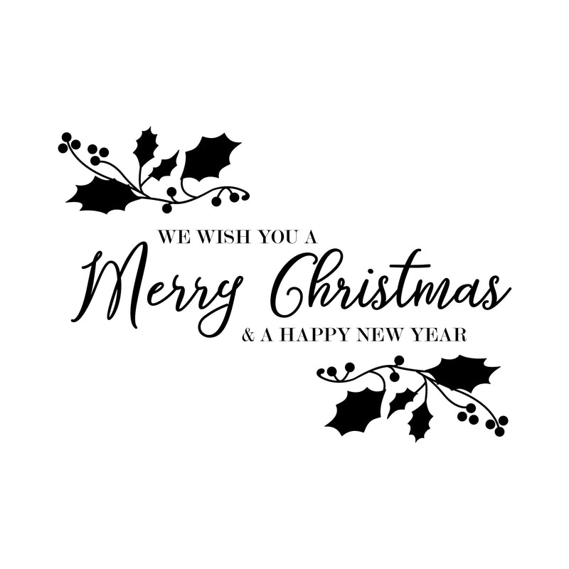 Vinyl Wall Art Decal - We Wish You A Merry Christmas - 22.5" x 32" - Christmas Holiday Seasonal Sticker - Indoor Home Apartment Wall Door Window Bedroom Workplace Decor Decals 4