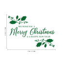 Vinyl Wall Art Decal  - We Wish You A Merry Christmas - 22.5" x 32" - Christmas Holiday Seasonal Sticker - Indoor Home Apartment Wall Door Window Bedroom Workplace Decor Decals 4