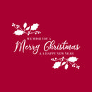 Vinyl Wall Art Decal  - We Wish You A Merry Christmas - 22.5" x 32" - Christmas Holiday Seasonal Sticker - Indoor Home Apartment Wall Door Window Bedroom Workplace Decor Decals 1