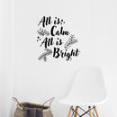 Vinyl Wall Art Decal - All is Calm All is Bright - 23" x 22.5" - Holiday Christmas Seasonal Sticker - Indoor Home Apartment Office Wall Door Window Bedroom Workplace Decor Decals (23" x 22.5"; Black) 3