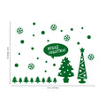 Vinyl Wall Art Decal - Merry Christmas Trees and Snowflakes - 23" x 31" - Holiday Seasonal Sticker - Indoor Home Apartment Office Wall Door Window Bedroom Workplace Decor Decals (23" x 31"; Green) 1