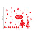 Vinyl Wall Art Decal - Merry Christmas Trees and Snowflakes - 23" x 31" - Holiday Seasonal Sticker - Indoor Home Apartment Office Wall Door Window Bedroom Workplace Decor Decals (23" x 31"; Red) 1