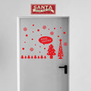 Vinyl Wall Art Decal - Merry Christmas Trees and Snowflakes - 23" x 31" - Holiday Seasonal Sticker - Indoor Home Apartment Office Wall Door Window Bedroom Workplace Decor Decals (23" x 31"; Red) 2