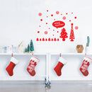 Vinyl Wall Art Decal - Merry Christmas Trees and Snowflakes - 23" x 31" - Holiday Seasonal Sticker - Indoor Home Apartment Office Wall Door Window Bedroom Workplace Decor Decals (23" x 31"; Red) 3