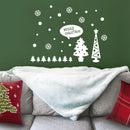 Vinyl Wall Art Decal - Merry Christmas Trees and Snowflakes - 23" x 31" - Holiday Seasonal Sticker - Indoor Home Apartment Office Wall Door Window Bedroom Workplace Decor Decals (23" x 31"; White) 2