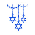 Vinyl Wall Art Decal - 3 Hanging Stars of David - Jewish Holiday Decor Sticker - Indoor Outdoor Home Office Wall Door Window Bedroom Living Room Workplace Decals (28" x 22"; Black) 2