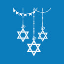 Vinyl Wall Art Decal - 3 Hanging Stars of David - 23" x 38" - Jewish Holiday Decor Sticker - Indoor Outdoor Home Office Wall Door Window Bedroom Living Room Workplace Decals (28" x 22"; White) 1