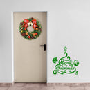 Vinyl Wall Art Decal - Merry Christmas Tree and Ornaments - 24" x 22.5" - Holiday Seasonal Sticker - Indoor Home Apartment Office Wall Door Window Bedroom Workplace Decor Decals (24" x 22.5"; Green) 3