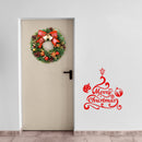 Vinyl Wall Art Decal - Merry Christmas Tree and Ornaments - 24" x 22.5" - Holiday Seasonal Sticker - Indoor Home Apartment Office Wall Door Window Bedroom Workplace Decor Decals (24" x 22.5"; Red) 3