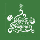 Vinyl Wall Art Decal - Merry Christmas Tree and Ornaments - 24" x 22.5" - Holiday Seasonal Sticker - Indoor Home Apartment Office Wall Door Window Bedroom Workplace Decor Decals (24" x 22.5"; White) 4