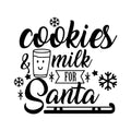 Vinyl Wall Art Decal - Cookies And Milk For Santa - Christmas Holiday Seasonal Sticker - Indoor Home Apartment Office Wall Door Window Bedroom Workplace Decor Decals 1