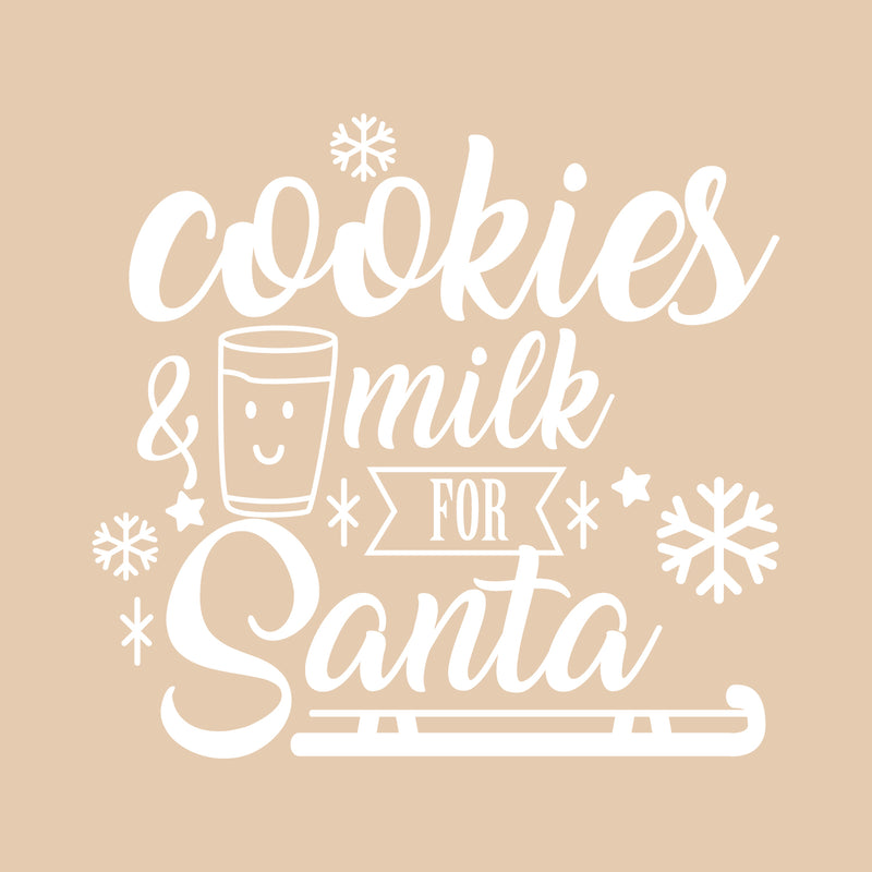 Vinyl Wall Art Decal - Cookies and Milk for Santa - 21" x 23" - Christmas Holiday Seasonal Sticker - Indoor Home Apartment Office Wall Door Window Bedroom Workplace Decor Decals (21" x 23"; White) 3