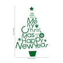 Vinyl Wall Art Decal - We Wish You A Merry Christmas and A Happy New Year - 32" x 21" - Christmas Holiday Seasonal Sticker - Home Apartment Wall Door Window Work Decor Decals (32" x 21"; Green) 4