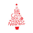 Vinyl Wall Art Decal - We Wish You A Merry Christmas and A Happy New Year - 32" x 21" - Christmas Holiday Seasonal Sticker - Home Apartment Wall Door Window Work Decor Decals (32" x 21"; Red) 1