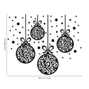 Set of 4 Vinyl Wall Art Decal - Ornaments - 23" x 28" - Christmas Holiday Seasonal Decoration Sticker - Indoor Outdoor Home Office Wall Door Window Living Room Bedroom Decor Decals (23" x 28"; Black) 1
