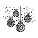 Set of 4 Vinyl Wall Art Decal - Ornaments - Christmas Holiday Seasonal Decoration Sticker - Indoor Outdoor Home Office Wall Door Window Living Room Bedroom Decor Decals (23" x 28"; Black) 1