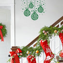 Set of 4 Vinyl Wall Art Decal - Ornaments - 23" x 28" - Christmas Holiday Seasonal Decoration Sticker - Indoor Outdoor Home Office Wall Door Window Living Room Bedroom Decor Decals (23" x 28"; Green) 3