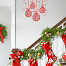 Set of 4 Vinyl Wall Art Decal - Ornaments - 23" x 28" - Christmas Holiday Seasonal Decoration Sticker - Indoor Outdoor Home Office Wall Door Window Living Room Bedroom Decor Decals (23" x 28"; Red) 3