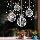 Set of 4 Vinyl Wall Art Decal - Ornaments - 23" x 28" - Christmas Holiday Seasonal Decoration Sticker - Indoor Outdoor Home Office Wall Door Window Living Room Bedroom Decor Decals (23" x 28"; White) 2