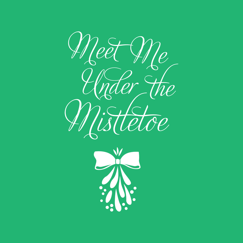 Vinyl Wall Art Decal  - Meet Me Under The Mistletoe - 22.5" x 14" - Christmas Seasonal Holiday Decoration Sticker - Home Office Door Window Bedroom Workplace Decals 4