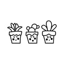 Set of 3 Vinyl Wall Art Decals - Tiny Cactus - Each - Fun Cute Stickers for Home Apartment Decal Old Wild West Laptop Skin Car Bumper Sticker Luggage Window Desk (Each; Green) 1