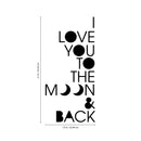Vinyl Wall Art Decal - I Love You to The Moon and Back - 21" x 10" - Inspirational Bedroom Apartment Decor Decals - Positive Modern Indoor Outdoor Nursery Home Living Room Quotes (21" x 10"; Black) 1