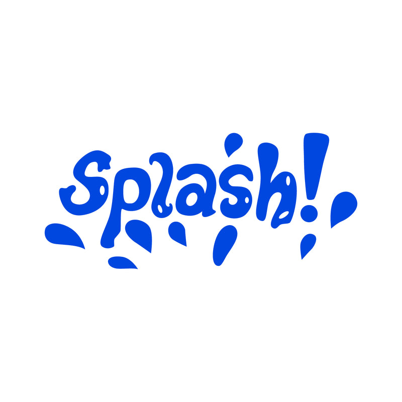 Vinyl Wall Art Decal - Splash - 10" x 23" - Fun Wet Letters Home Bathroom Bathtub Shower Decor - Dorm Room Apartment Kids Room Decals - Soap Bubbles Water Patterns (10" x 23"; Blue) 3