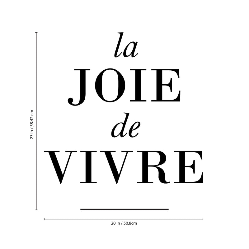 Vinyl Wall Art Decal - La Joie De Vivre - Happy Joyful Life French Quote For Home Living Room Bedroom Sticker Decor - Peel And Stick Apartment Work Office Adhesive Decals 5