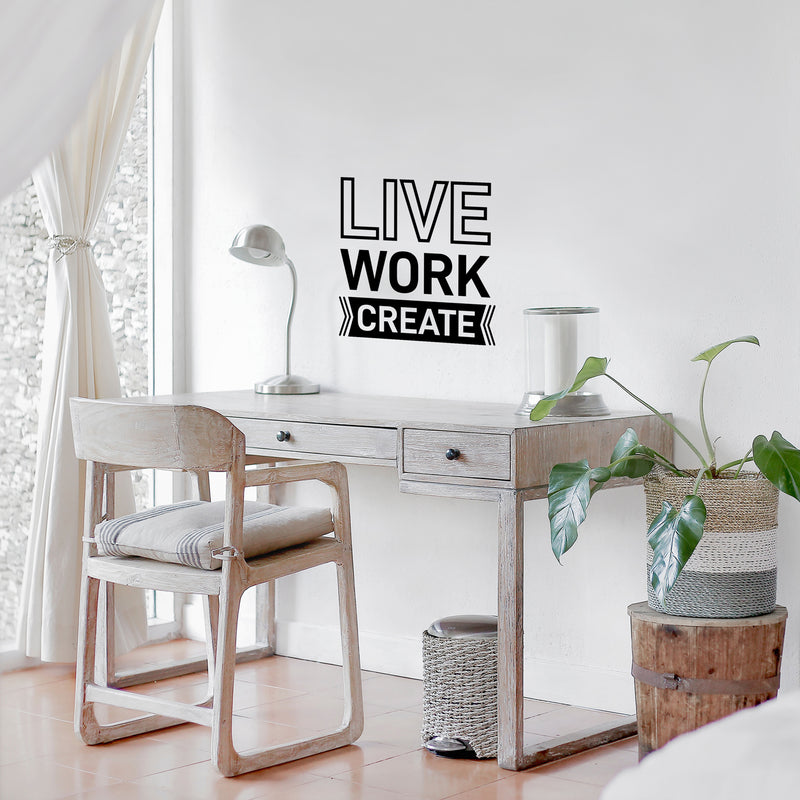 Vinyl Wall Art Decal - Live Work Create - 11" x 11" - Positive Modern Life Quotes for Business Workplace Bedroom Decoration - Motivational Wall Home Office Decor Stickers 3