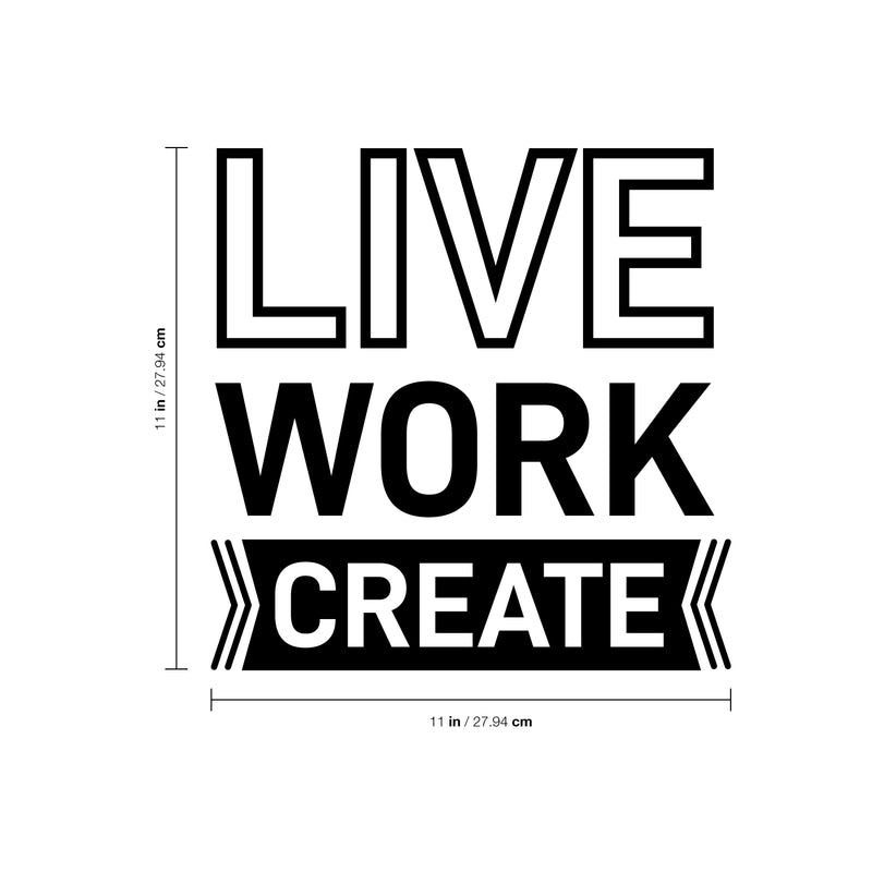 Vinyl Wall Art Decal - Live Work Create - Positive Modern Life Quotes For Business Workplace Bedroom Decoration - Motivational Wall Home Office Decor Stickers 4