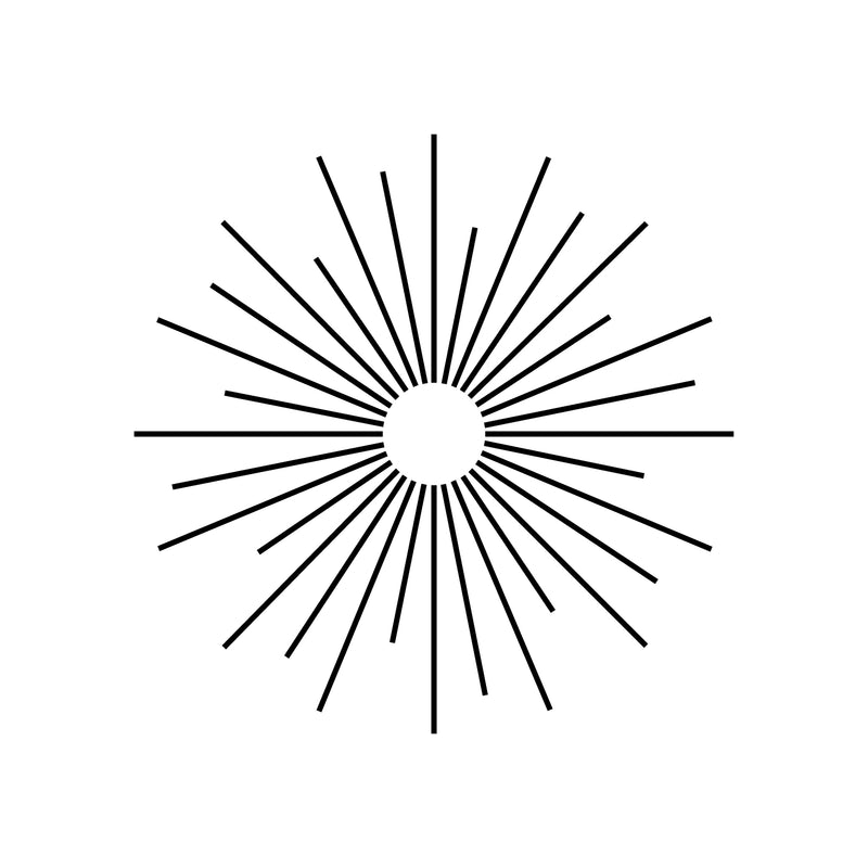 Vinyl Wall Art Decal - Sun Outline - 23" x 23" - Cool Modern Home Office Workplace Apartment Use - Trendy Urban Minimalist Symbols for Living Room Bedroom Dorm Room Decorations (23" x 23"; Black) 1