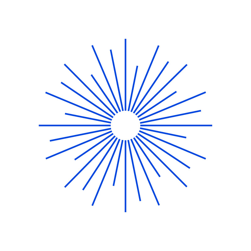 Vinyl Wall Art Decal - Sun Outline - 23" x 23" - Cool Modern Home Office Workplace Apartment Use - Trendy Urban Minimalist Symbols for Living Room Bedroom Dorm Room Decorations (23" x 23"; Blue) 1