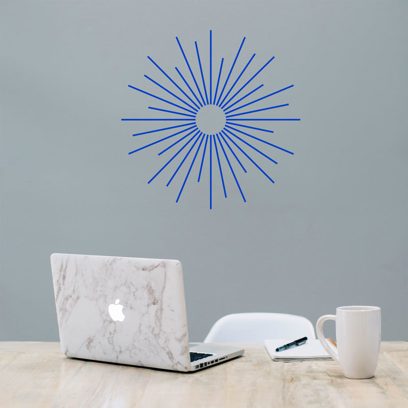 Vinyl Wall Art Decal - Sun Outline - 23" x 23" - Cool Modern Home Office Workplace Apartment Use - Trendy Urban Minimalist Symbols for Living Room Bedroom Dorm Room Decorations (23" x 23"; Blue) 3