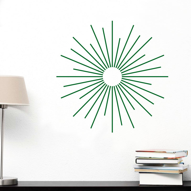 Vinyl Wall Art Decal - Sun Outline - 23" x 23" - Cool Modern Home Office Workplace Apartment Use - Trendy Urban Minimalist Symbols for Living Room Bedroom Dorm Room Decorations (23" x 23"; Green) 2