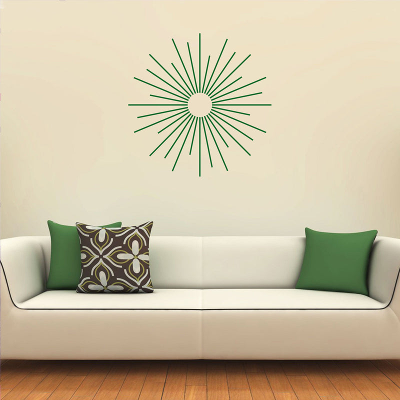 Vinyl Wall Art Decal - Sun Outline - 23" x 23" - Cool Modern Home Office Workplace Apartment Use - Trendy Urban Minimalist Symbols for Living Room Bedroom Dorm Room Decorations (23" x 23"; Green) 3