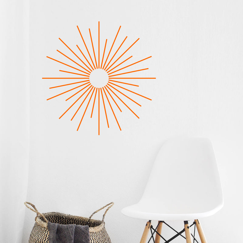 Vinyl Wall Art Decal - Sun Outline - 23" x 23" - Cool Modern Home Office Workplace Apartment Use - Trendy Urban Minimalist Symbols for Living Room Bedroom Dorm Room Decorations (23" x 23"; Orange) 2