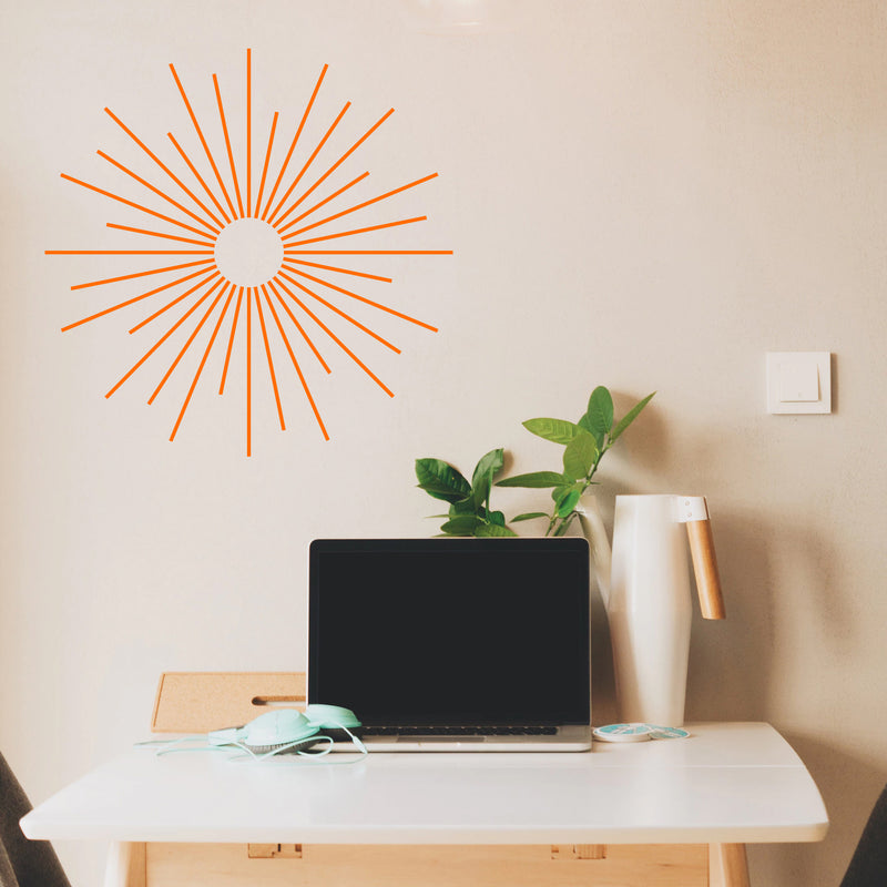 Vinyl Wall Art Decal - Sun Outline - 23" x 23" - Cool Modern Home Office Workplace Apartment Use - Trendy Urban Minimalist Symbols for Living Room Bedroom Dorm Room Decorations (23" x 23"; Orange) 3