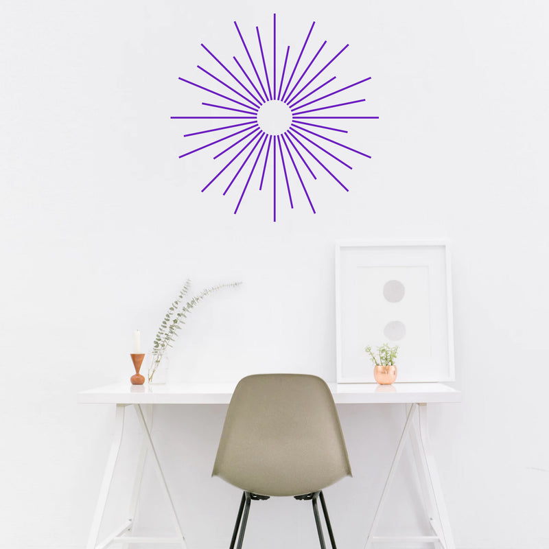 Vinyl Wall Art Decal - Sun Outline - 23" x 23" - Cool Modern Home Office Workplace Apartment Use - Trendy Urban Minimalist Symbols for Living Room Bedroom Dorm Room Decorations (23" x 23"; Purple) 2