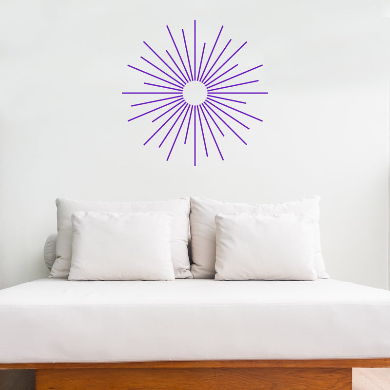 Vinyl Wall Art Decal - Sun Outline - 23" x 23" - Cool Modern Home Office Workplace Apartment Use - Trendy Urban Minimalist Symbols for Living Room Bedroom Dorm Room Decorations (23" x 23"; Purple) 3