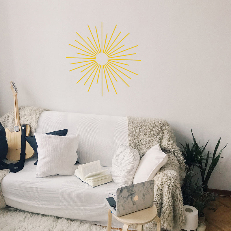 Vinyl Wall Art Decal - Sun Outline - 23" x 23" - Cool Modern Home Office Workplace Apartment Use - Trendy Urban Minimalist Symbols for Living Room Bedroom Dorm Room Decorations (23" x 23"; Yellow) 3