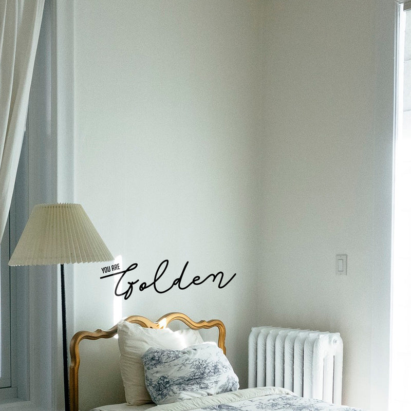 Vinyl Art Wall Decal - You are Golden - 6" x 22" - Inspirational Life Quotes - Positive House Apartment Wall Decoration - Motivational Office Workplace Bedroom Living Room Decor 2