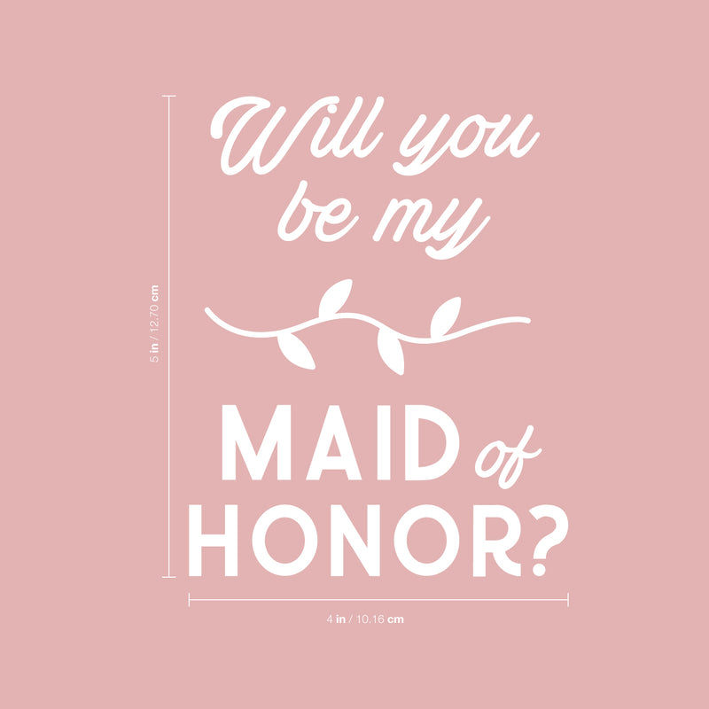 Thank You Wine Bottle Vinyl Sticker Decal - Will You Be My Maid of Honor - 5" x 4" - Unique Party Favor Holiday Season Family Reunion Employee Appreciation Gift 4
