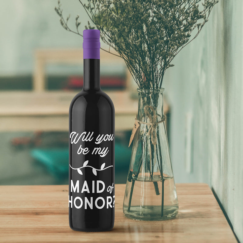 Thank You Wine Bottle Vinyl Sticker Decal - Will You Be My Maid of Honor - 5" x 4" - Unique Party Favor Holiday Season Family Reunion Employee Appreciation Gift 3